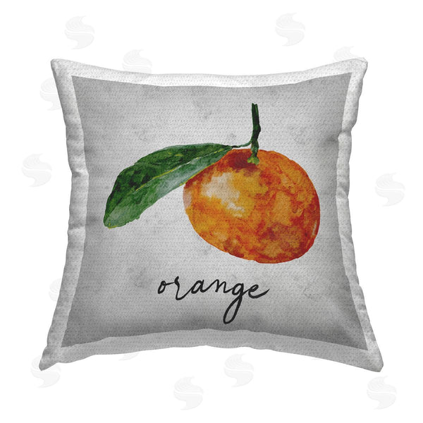 Stupell Industries Regina Moore | Vintage Orange With Leaf Printed Throw Pillow