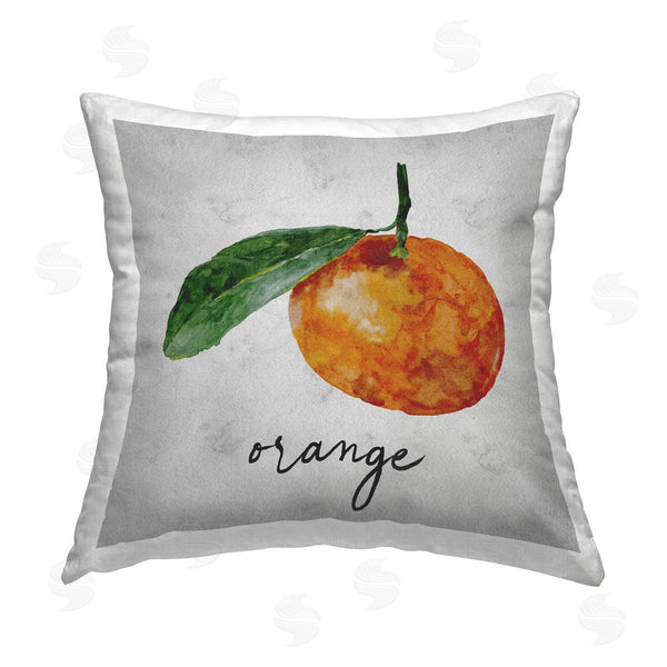 stupell industries Regina Moore | Vintage Orange with Leaf Printed Throw Pillow
