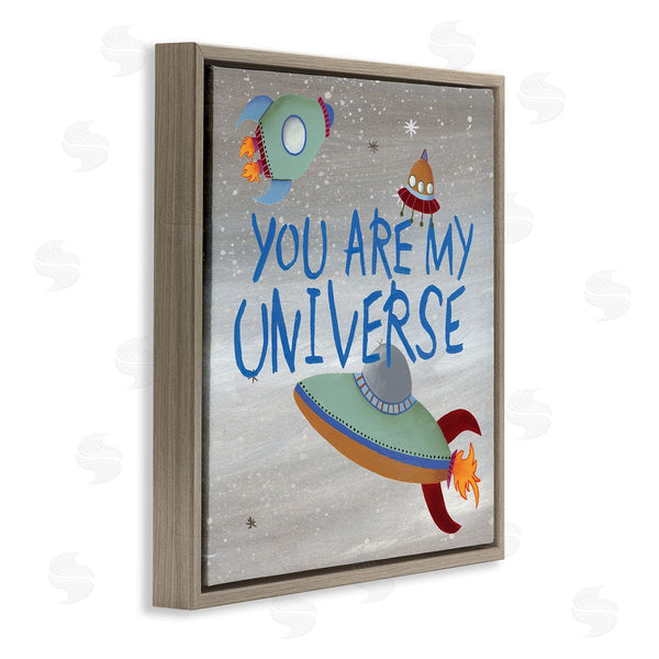 Stupell Industries Regina Moore | You're My Universe Quote Sci-Fi Outer Space UFO Wall Art