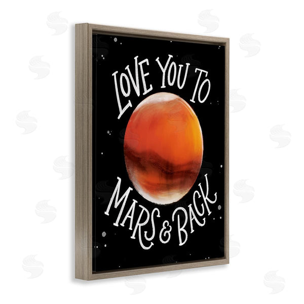 Stupell Industries Regina Schachter | Love You Mars & Back Motivational Space Phrase Wall Art