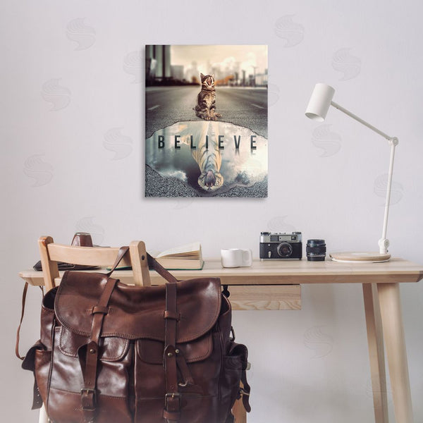 Stupell Industries Reinders | Believe Cat & Tiger Wall Art