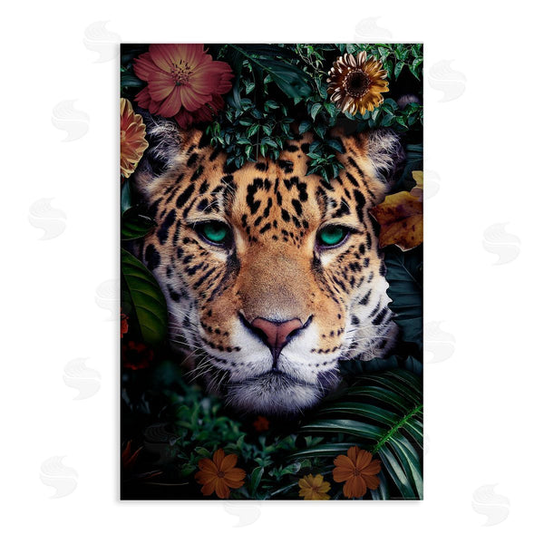 stupell industries Reinders | Cheetah with Tropical Florals Wall Art
