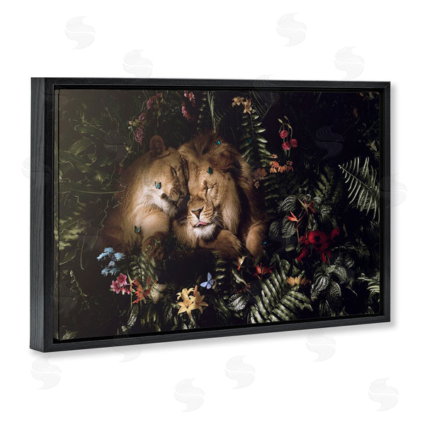 Stupell Industries Reinders | Cuddling Lions Among Leaves Wall Art