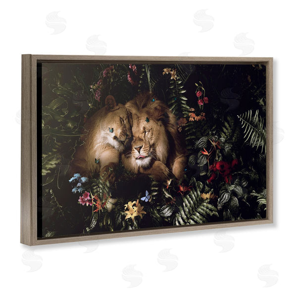 Stupell Industries Reinders | Cuddling Lions Among Leaves Wall Art