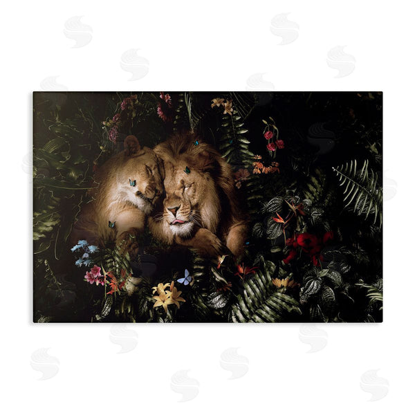 stupell industries Reinders | Cuddling Lions Among Leaves Wall Art