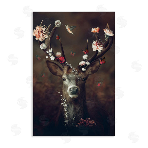 stupell industries Reinders | Flower Bedecked Antlers Wall Art