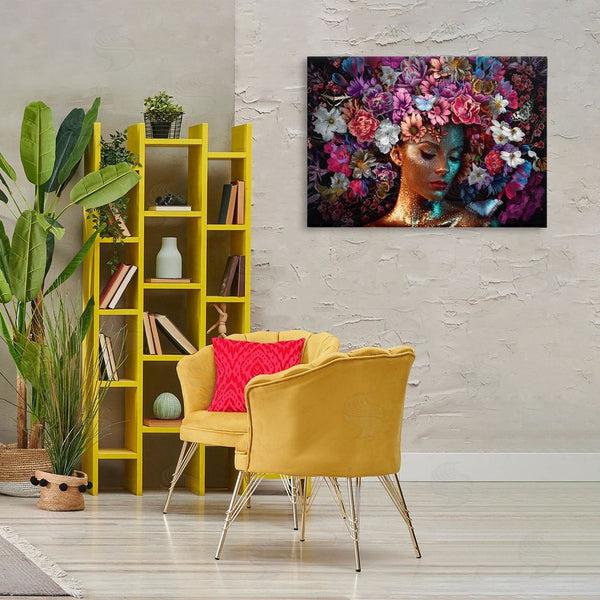 Stupell Industries Reinders | Glitz Woman With Florals Wall Art
