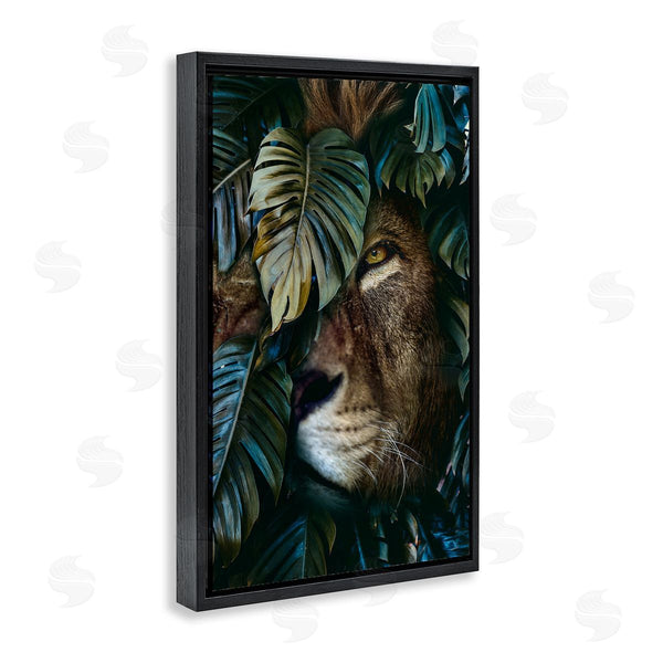 Stupell Industries Reinders | Lion Peering Monstera Leaves Wall Art