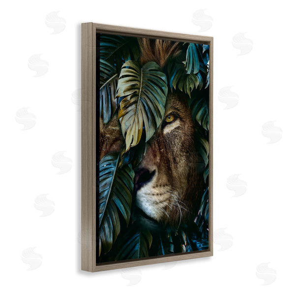 Stupell Industries Reinders | Lion Peering Monstera Leaves Wall Art