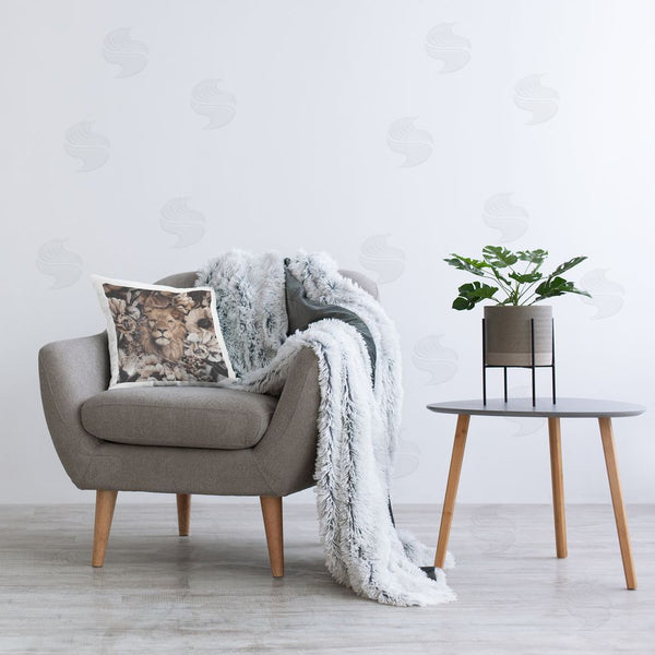 Stupell Industries Reinders | Mixed Flowers & Lion Printed Throw Pillow