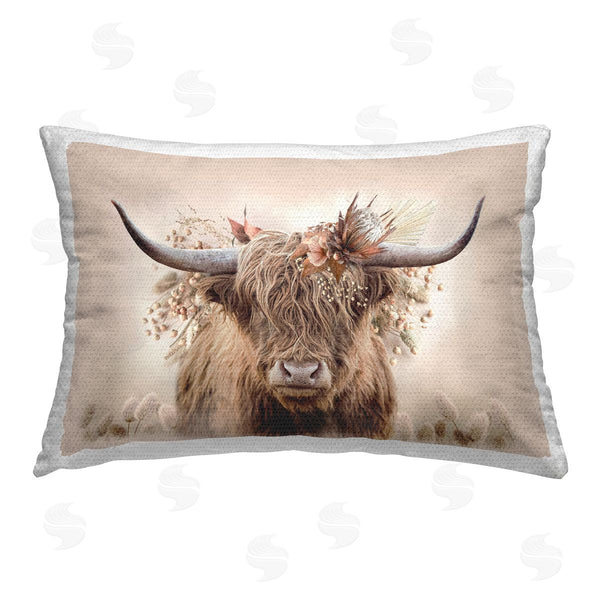 Stupell Industries Reinders | Peachy Pastel Cattle Printed Throw Pillow