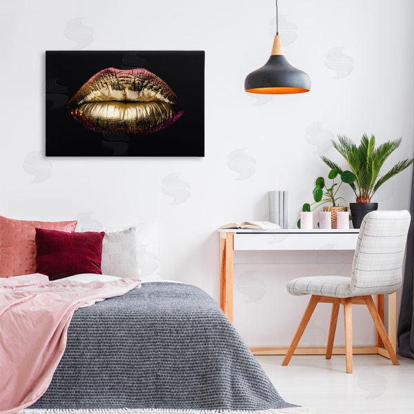 Stupell Industries Reinders | Pink & Gold Lipstick Wall Art