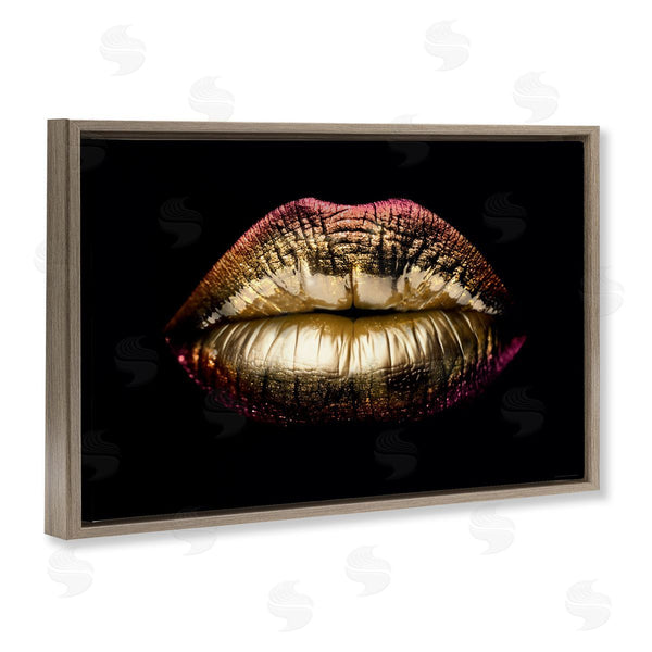 Stupell Industries Reinders | Pink & Gold Lipstick Wall Art