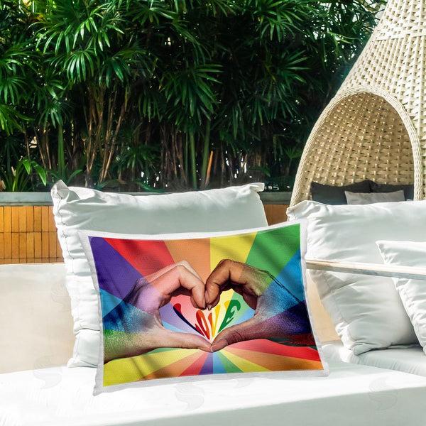 Stupell Industries Reinders | Rainbow Love Hands Symbol
