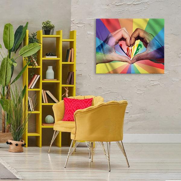 Stupell Industries Reinders | Rainbow Love Hands Symbol Wall Art
