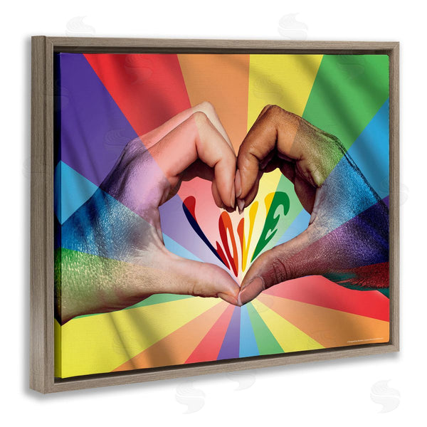 Stupell Industries Reinders | Rainbow Love Hands Symbol Wall Art