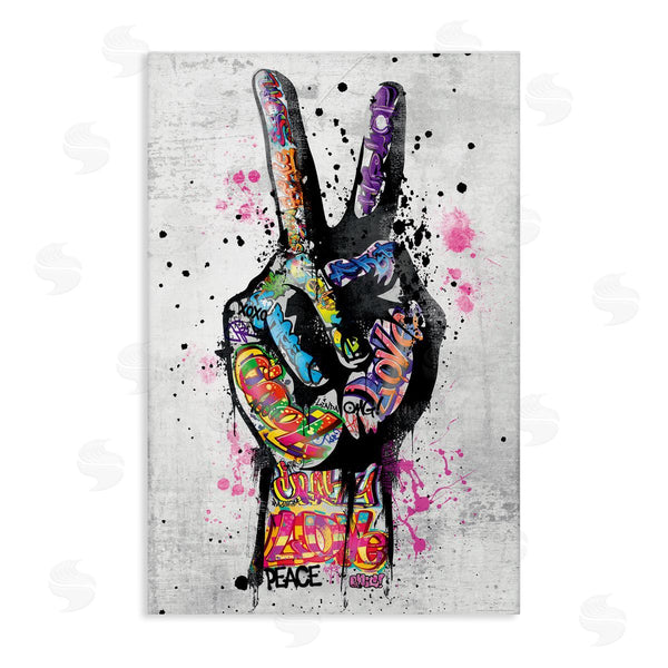 stupell industries Reinders | Urban Tattooed Peace Hand Wall Art