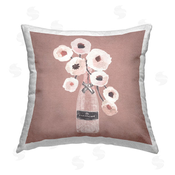 Stupell Industries Reinders | White Poppies Champagne Printed Throw Pillow