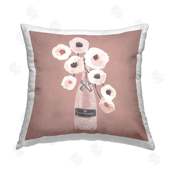 stupell industries Reinders | White Poppies Champagne Printed Throw Pillow