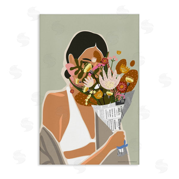 stupell industries Reinders | Woman & Plant Bouquet Wall Art