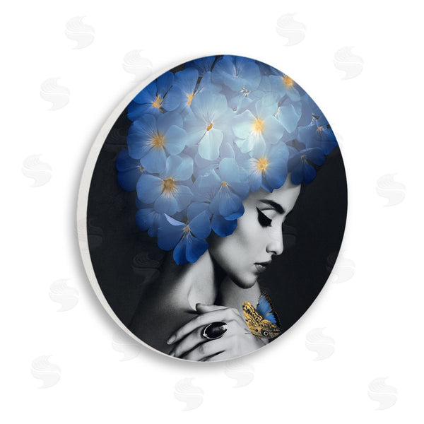 stupell industries Reinders | Woman with Blue Florals Wall Art