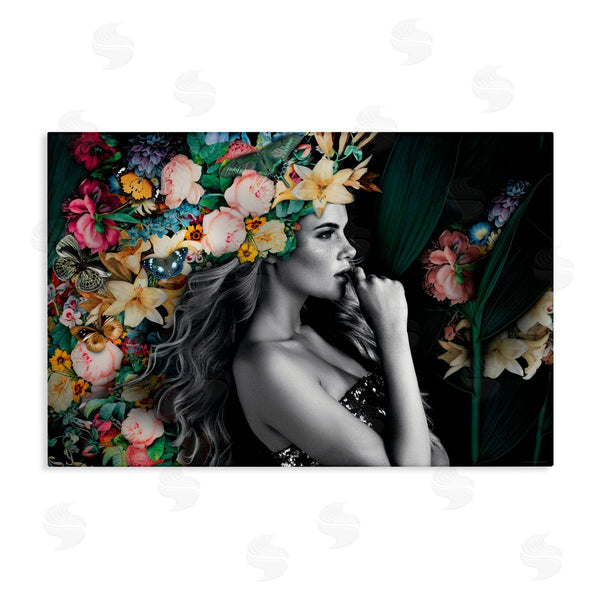 stupell industries Reinders | Woman with Tropical Flowers Wall Art