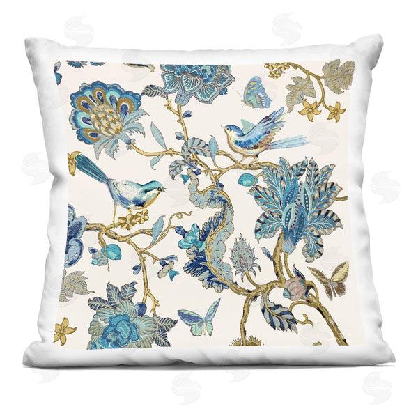 stupell industries Reneé Campbell | Blue Ornate Traditional Nature Printed Throw Pillow