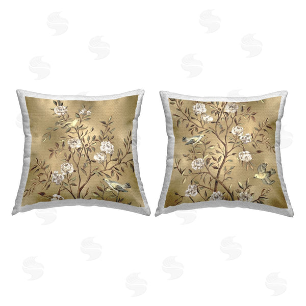Stupell Industries Reneé Campbell | Classic Glam Floral Tree Blossoms Printed Throw Pillow Set