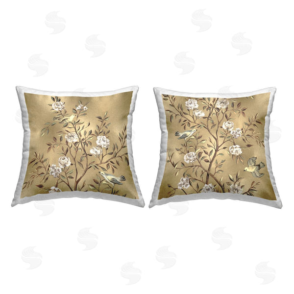 stupell industries Reneé Campbell | Classic Glam Floral Tree Blossoms Printed Throw Pillow Set