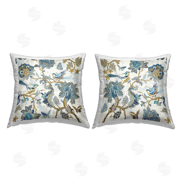 Stupell Industries Reneé Campbell | Detailed Paisley Patterned Florals Printed Throw Pillow Set