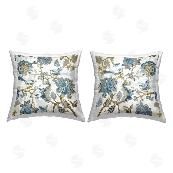 stupell industries Reneé Campbell | Detailed Paisley Patterned Florals Printed Throw Pillow Set
