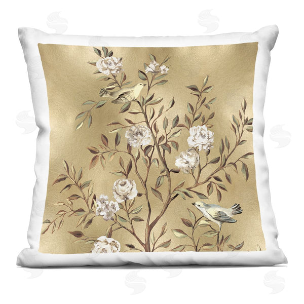 stupell industries Reneé Campbell | Traditional Birds Botanical Glam Printed Throw Pillow