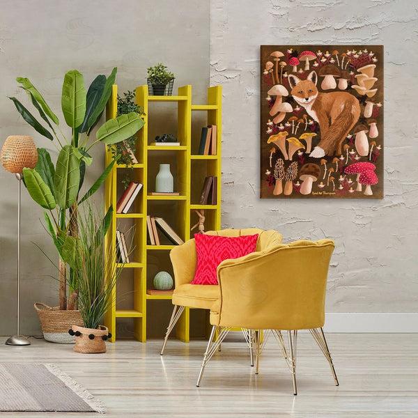 Stupell Industries Renee Thompson | Fox & Cottage Mushrooms Wall Art