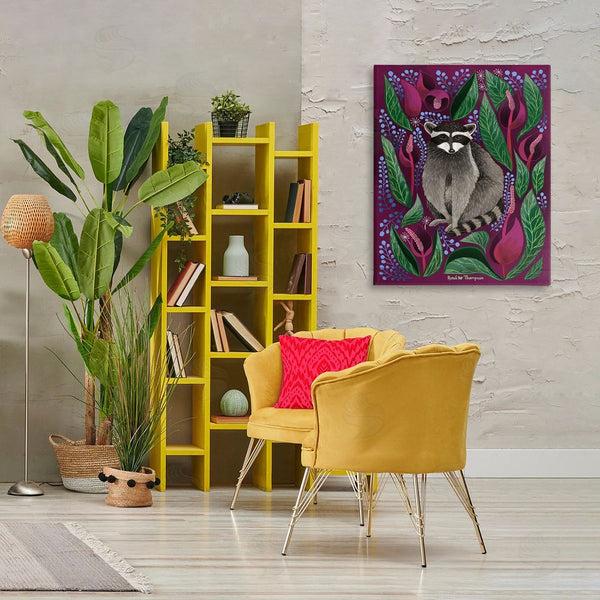 Stupell Industries Renee Thompson | Raccoon & Cabbage Leaves Wall Art