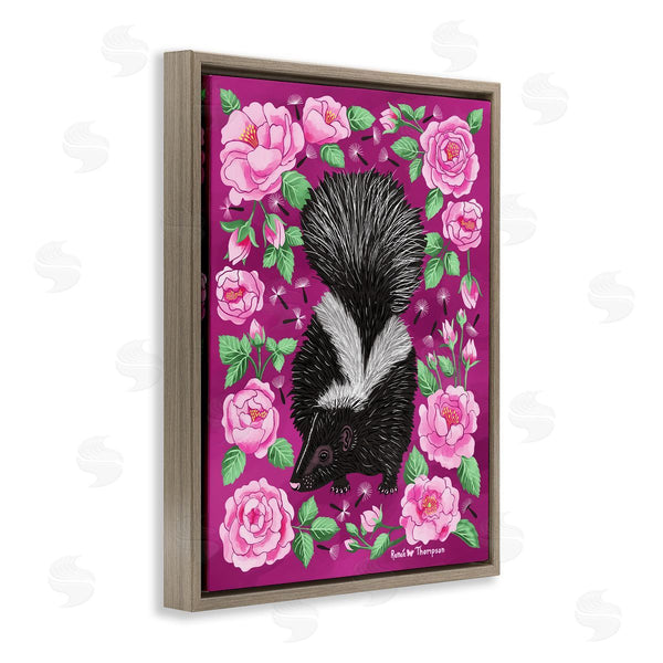 Stupell Industries Renee Thompson | Skunk & Rose Blossoms Wall Art