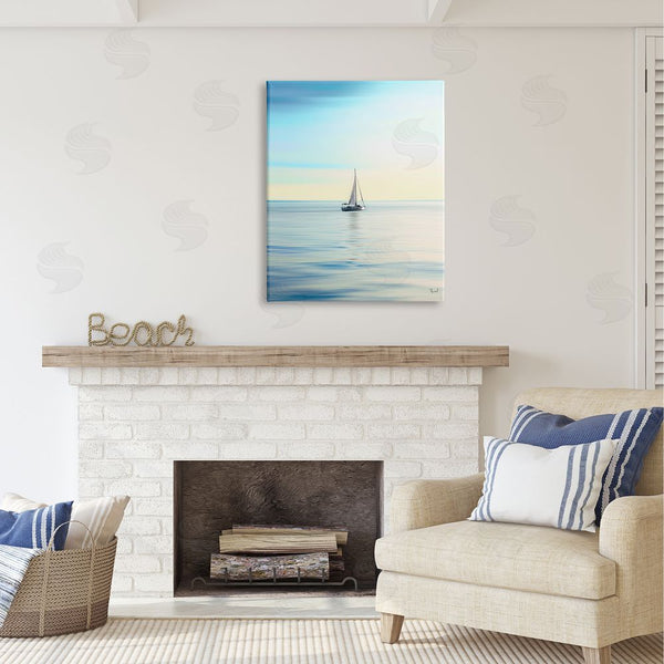 Stupell Industries Renel Peters | Blue Sunlit Sailboat Wall Art