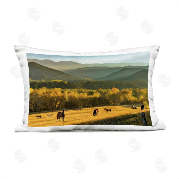 Stupell Industries Renel Peters | Grazing Horses Autumn Hillside Printed Throw Pillow