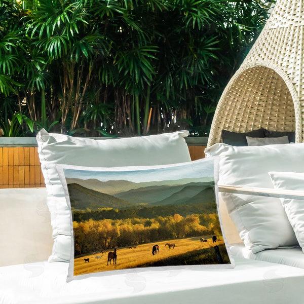 Stupell Industries Renel Peters | Grazing Horses Autumn Hillside Printed Throw Pillow