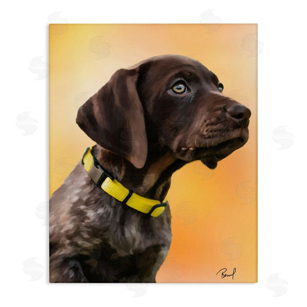 stupell industries Renel Peters | Lab Puppy on Orange Wall Art