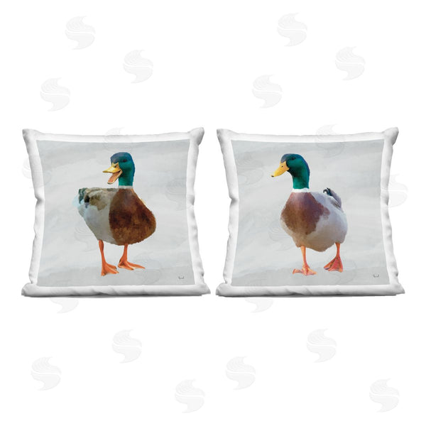 stupell industries Renel Peters | Pair of Squawking Ducks Printed Throw Pillow Set