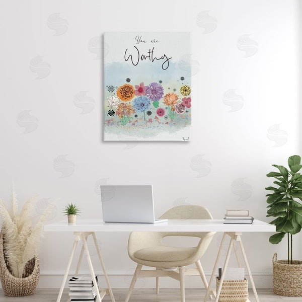 Stupell Industries Renel Peters | You Are Worthy Modern Blooms