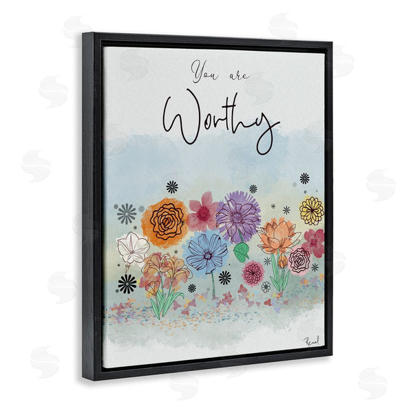Stupell Industries Renel Peters | You Are Worthy Modern Blooms