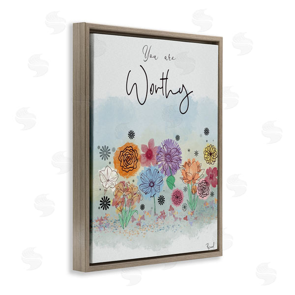 Stupell Industries Renel Peters | You Are Worthy Modern Blooms