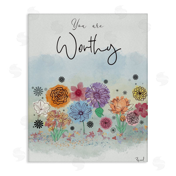 stupell industries Renel Peters | You Are Worthy Modern Blooms