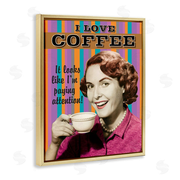 Stupell Industries RetroRocket | I Love Coffee Funny Vintage