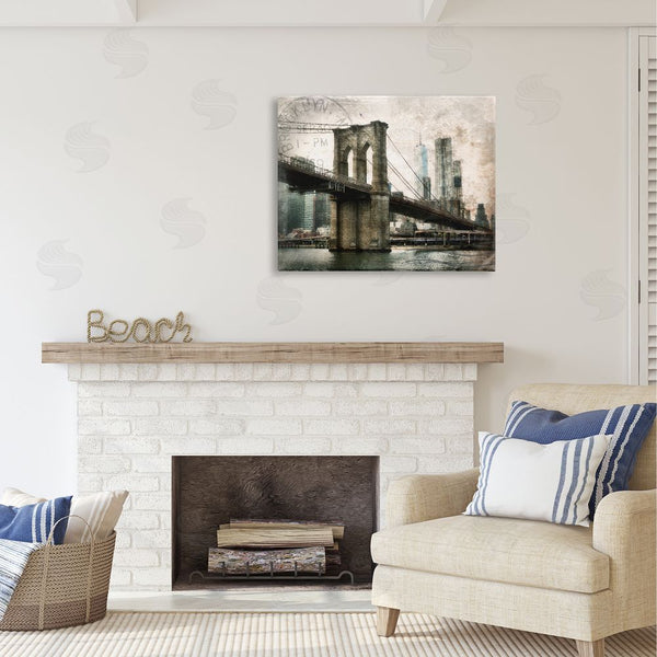 Stupell Industries Rhonda Addison | Vintage Brooklyn Bridge Wall Art