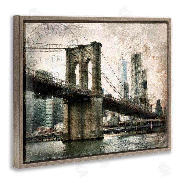 Stupell Industries Rhonda Addison | Vintage Brooklyn Bridge Wall Art