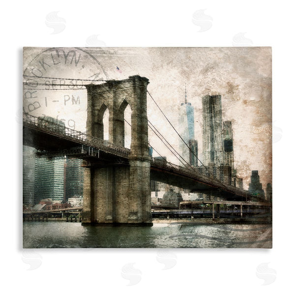 stupell industries Rhonda Addison | Vintage Brooklyn Bridge Wall Art