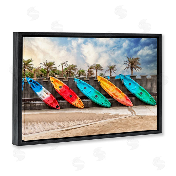 Stupell Industries Richard Silver | Colorful Kayaks And Palms