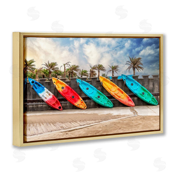Stupell Industries Richard Silver | Colorful Kayaks And Palms